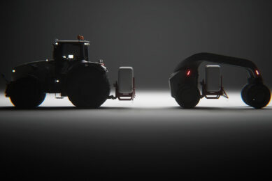 AutoAgri plaatst de hefinrichting in het midden van het voertuig, om met lichtgewicht robot toch zware lasten te kunnen dragen en zo het totale gewicht te beperken. Foto's en video: AutoAgri