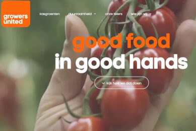 Good food in good hands, nieuwe naam DOOR is Growers United, met oranje als merkkleur. Foto: Growers United.