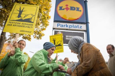 Eerdere Greenpeace-actie in Duitsland tegen Lidl.