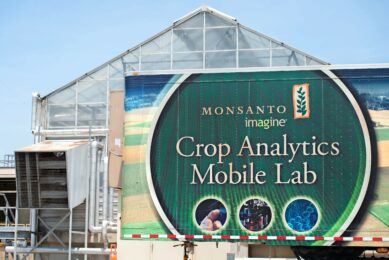 Mobiel laboratorium op de Monsanto-campus, bij het hoofdkantoor in St. Louis, Verenigde Staten. - Foto: ANP