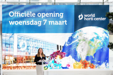 WESTLAND - Minister Carola Schouten van Landbouw spreekt tijdens de opening van het internationale kennis- en innovatiecentrum voor de glastuinbouw, het World Horti Center in Westland. ANP ROYAL IMAGES PATRICK VAN KATWIJK