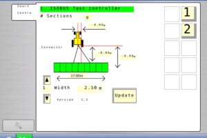 Een grafische weergave van sectieschakeling met de SmartControl-module.