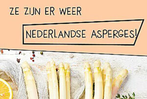De nationaal opgezette promotiecampagne is op 2 april van start gegaan en loopt door tot het officiële einde van het seizoen op 24 juni - Bron: Het Nederlands Aspergecentrum.